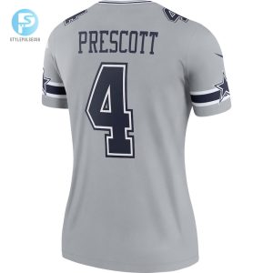 Womens Dallas Cowboys Dak Prescott Nike Gray Inverted Legend Jersey stylepulseusa 1 2