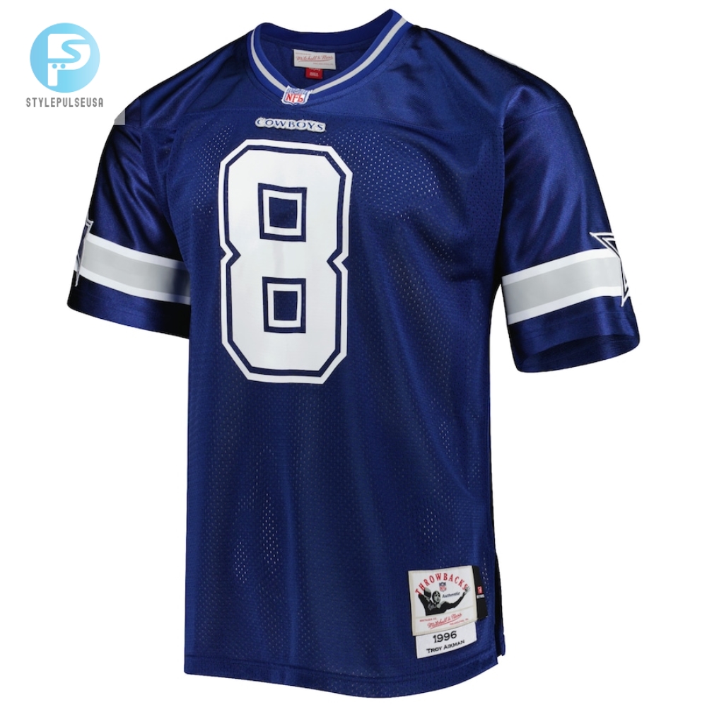 Mens Dallas Cowboys 1996 Troy Aikman Mitchell  Ness Navy Authentic Throwback Retired Player Jersey 