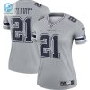 Womens Dallas Cowboys Ezekiel Elliott Nike Gray Inverted Legend Jersey stylepulseusa 1