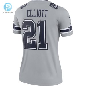 Womens Dallas Cowboys Ezekiel Elliott Nike Gray Inverted Legend Jersey stylepulseusa 1 2