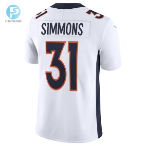 Mens Denver Broncos Justin Simmons Nike White Vapor Limited Jersey stylepulseusa 1 2
