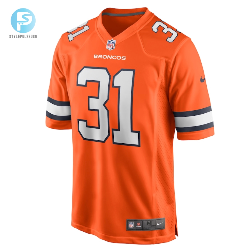 Mens Denver Broncos Justin Simmons Nike Orange Alternate Game Jersey 