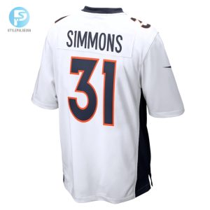 Mens Denver Broncos Justin Simmons Nike White Game Jersey stylepulseusa 1 2