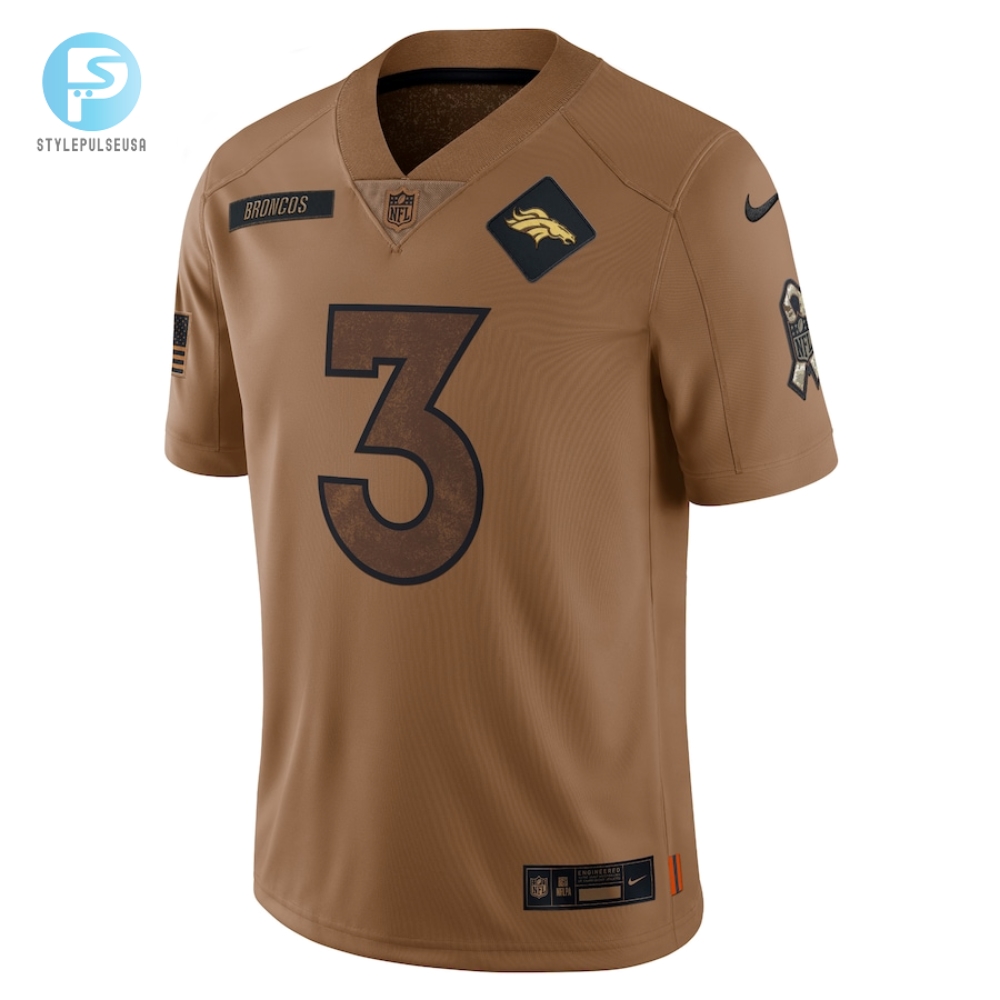 Mens Denver Broncos Russell Wilson Nike Brown 2023 Salute To Service Limited Jersey 