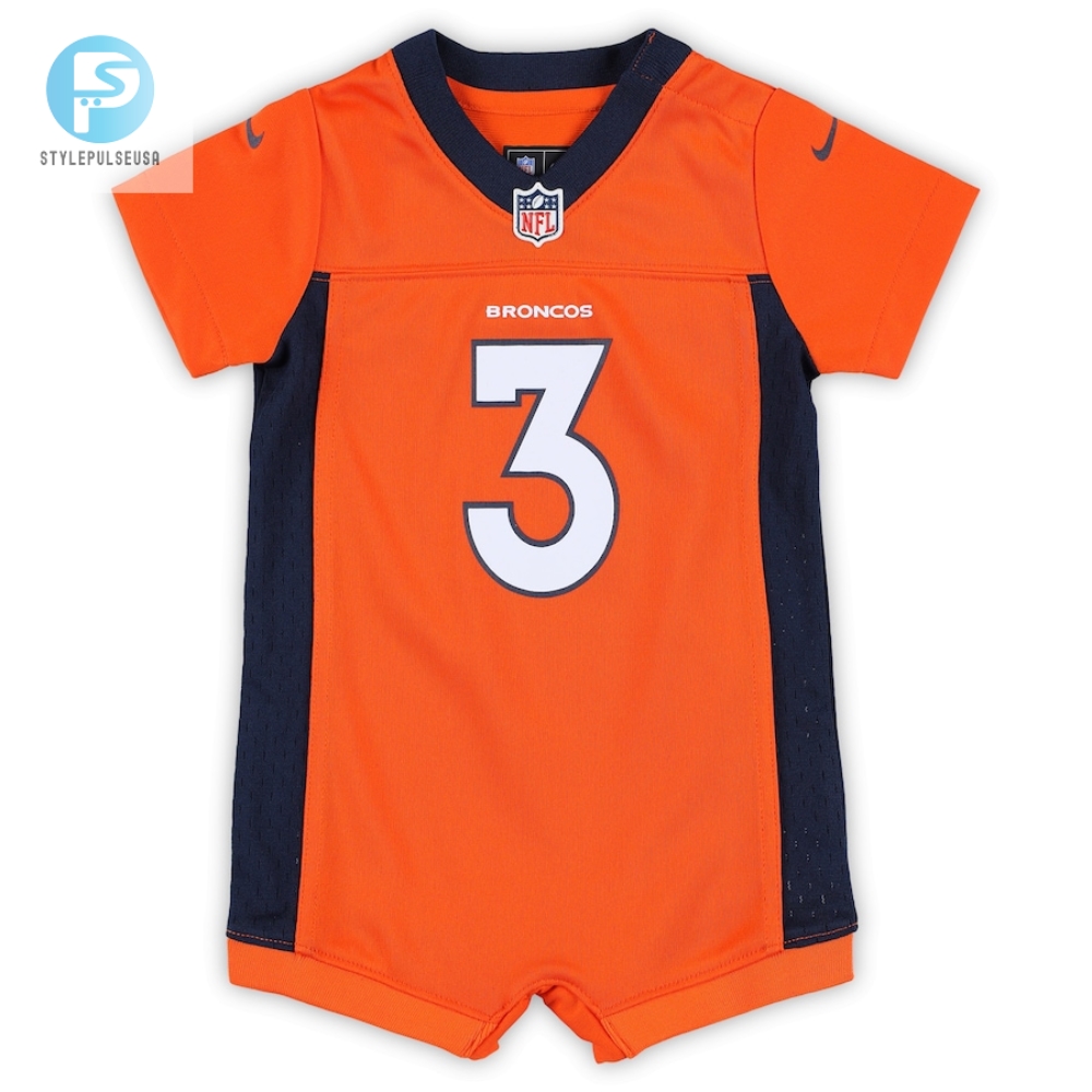 Newborn  Infant Denver Broncos Russell Wilson Nike Orange Game Romper Jersey 