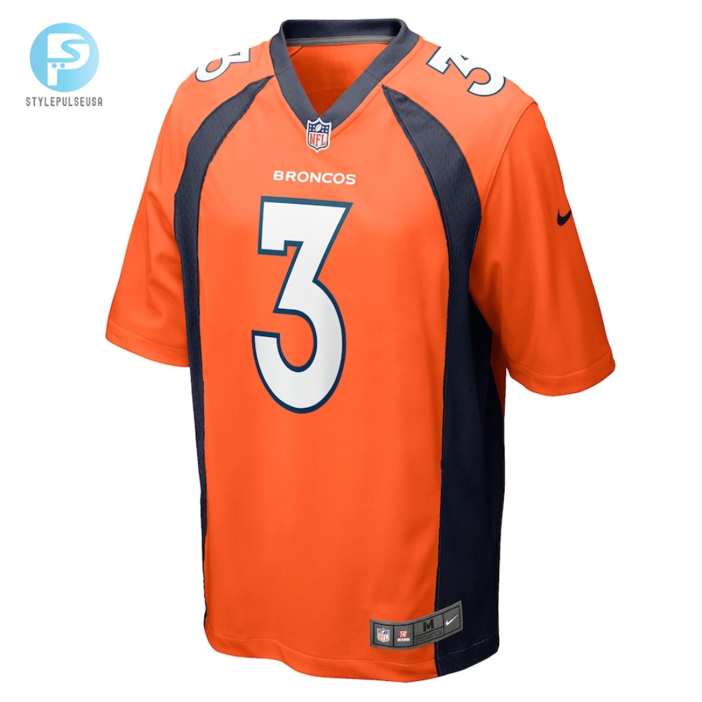 Mens Denver Broncos Russell Wilson Nike Orange Game Jersey 