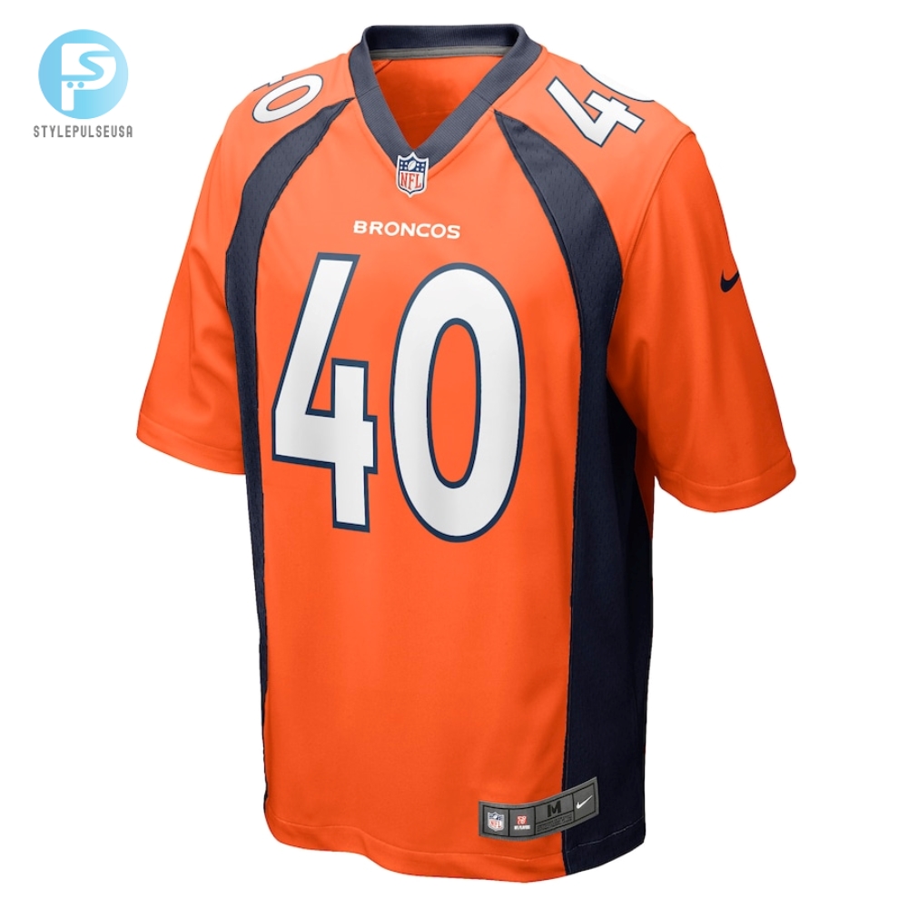 Mens Denver Broncos Justin Strnad Nike Orange Game Jersey 