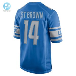 Mens Detroit Lions Amonra St. Brown Nike Blue Game Player Jersey stylepulseusa 1 2