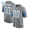 Mens Detroit Lions Nike Gray Alternate Custom Game Jersey stylepulseusa 1