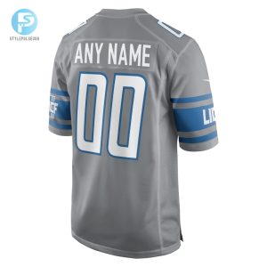 Mens Detroit Lions Nike Gray Alternate Custom Game Jersey stylepulseusa 1 2