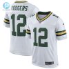 Mens Green Bay Packers Aaron Rodgers Nike White Classic Elite Player Jersey stylepulseusa 1