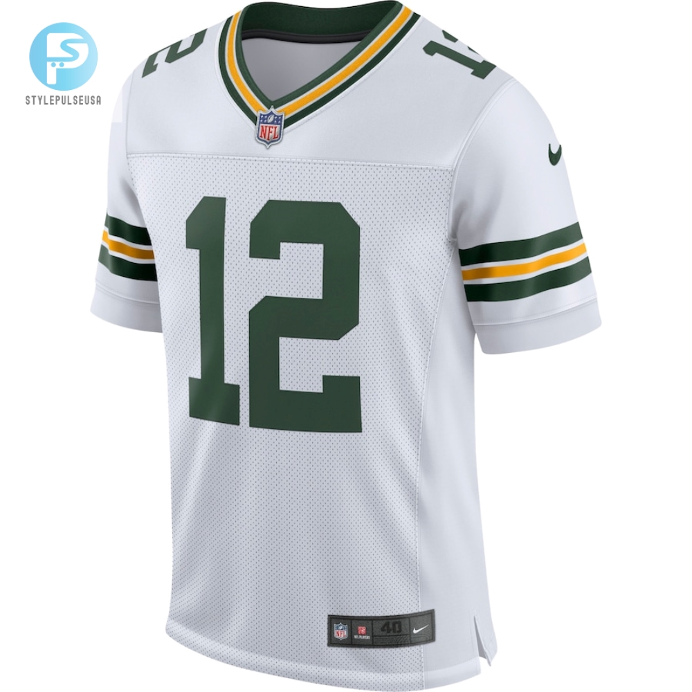 Mens Green Bay Packers Aaron Rodgers Nike White Classic Elite Player Jersey 