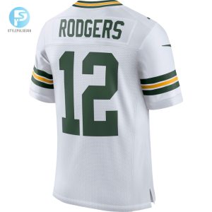 Mens Green Bay Packers Aaron Rodgers Nike White Classic Elite Player Jersey stylepulseusa 1 2