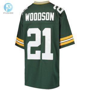 Youth Green Bay Packers Charles Woodson Mitchell Ness Green Retired Player Legacy Jersey stylepulseusa 1 2