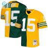 Mens Green Bay Packers Bart Starr Mitchell Ness Greengold 1969 Split Legacy Replica Jersey stylepulseusa 1