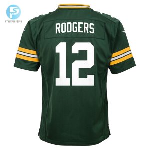 Youth Green Bay Packers Aaron Rodgers Nike Green Game Jersey stylepulseusa 1 2