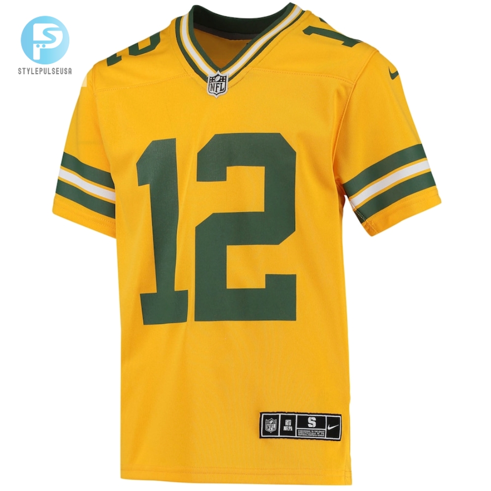 Youth Green Bay Packers Aaron Rodgers Nike Gold Inverted Team Game Jersey 