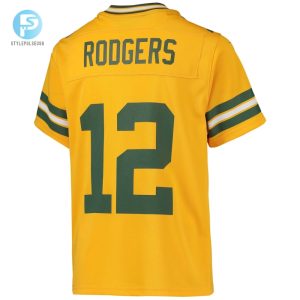 Youth Green Bay Packers Aaron Rodgers Nike Gold Inverted Team Game Jersey stylepulseusa 1 2