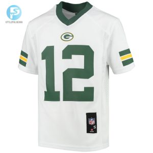 Youth Green Bay Packers Aaron Rodgers White Replica Player Jersey stylepulseusa 1 1