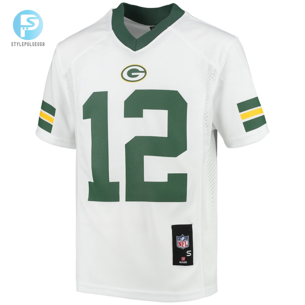 Youth Green Bay Packers Aaron Rodgers White Replica Player Jersey 