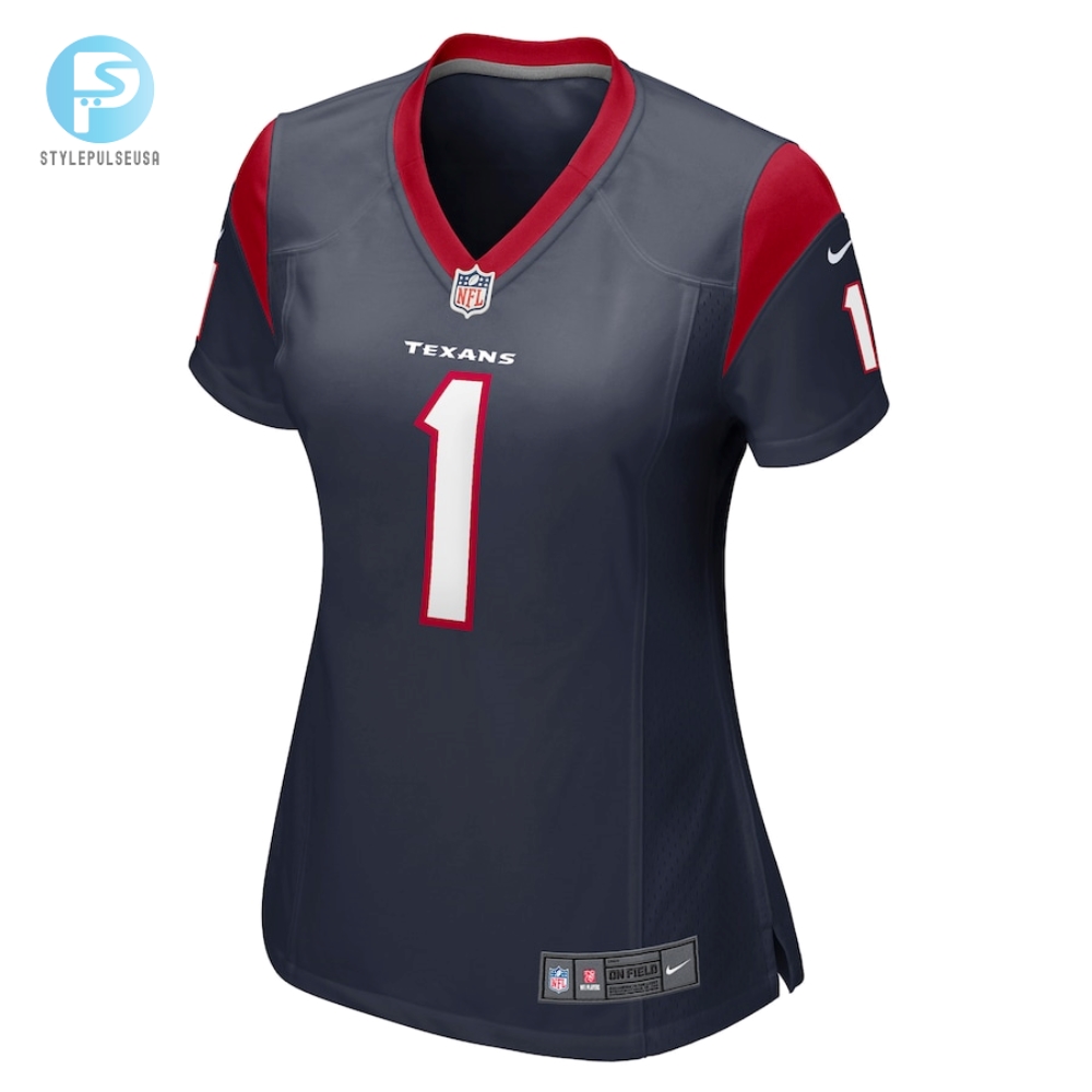 Womens Houston Texans Number 1 Mom Nike Navy Game Jersey 