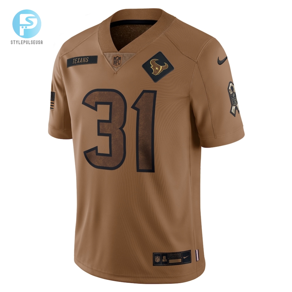 Mens Houston Texans Dameon Pierce Nike Brown 2023 Salute To Service Limited Jersey 