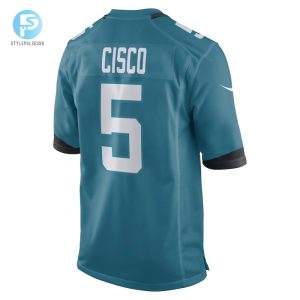 Mens Jacksonville Jaguars Andre Cisco Nike Teal Game Player Jersey stylepulseusa 1 2