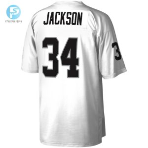 Mens Las Vegas Raiders Bo Jackson Mitchell Ness White Legacy Replica Jersey stylepulseusa 1 2