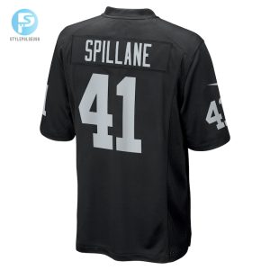 Mens Las Vegas Raiders Robert Spillane Nike Black Game Player Jersey stylepulseusa 1 2