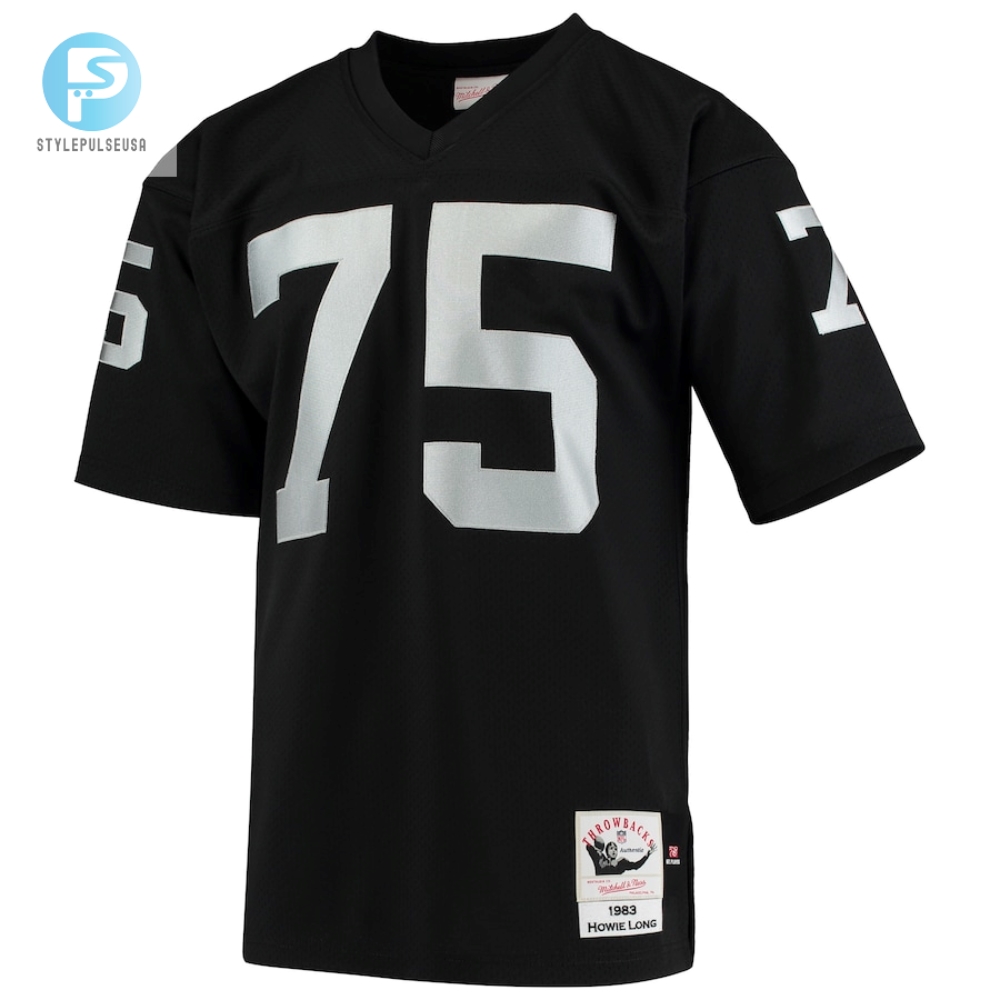 Mens Las Vegas Raiders 1983 Howie Long Mitchell  Ness Black Authentic Throwback Retired Player Jersey 