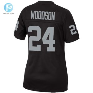 Womens Las Vegas Raiders Charles Woodson Mitchell Ness Black Legacy Replica Team Jersey stylepulseusa 1 2