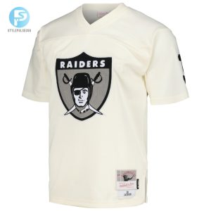 Mens Las Vegas Raiders Bo Jackson Mitchell Ness Cream Chainstitch Legacy Jersey stylepulseusa 1 1