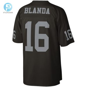 Mens Las Vegas Raiders George Blanda Mitchell Ness Black Legacy Replica Jersey stylepulseusa 1 2