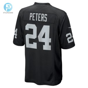 Mens Las Vegas Raiders Marcus Peters Nike Black Team Game Jersey stylepulseusa 1 2