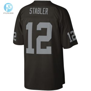 Mens Las Vegas Raiders Ken Stabler Mitchell Ness Black Legacy Replica Jersey stylepulseusa 1 2