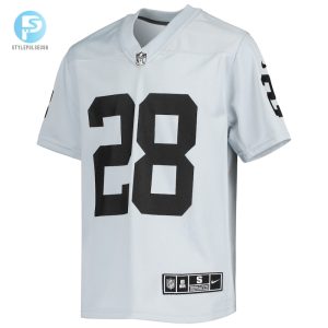 Youth Las Vegas Raiders Josh Jacobs Nike Silver Inverted Team Game Jersey stylepulseusa 1 1