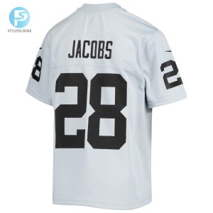 Youth Las Vegas Raiders Josh Jacobs Nike Silver Inverted Team Game Jersey stylepulseusa 1 2