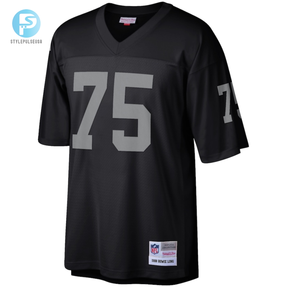 Mens Las Vegas Raiders Howie Long Mitchell  Ness Black Retired Player Legacy Replica Jersey 