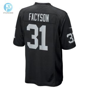 Mens Las Vegas Raiders Brandon Facyson Nike Black Team Game Jersey stylepulseusa 1 2