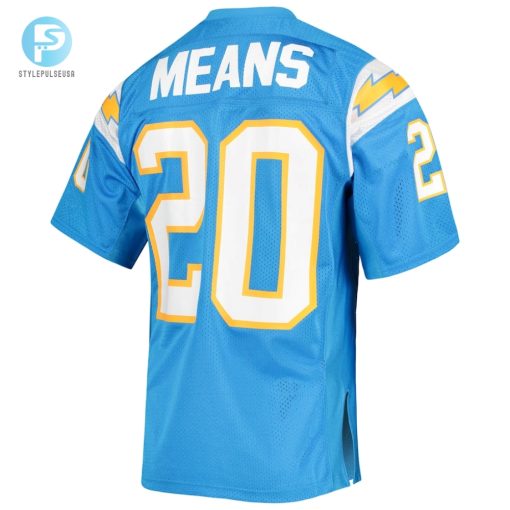 Mens Los Angeles Chargers 1994 Natrone Means Mitchell Ness Powder Blue Authentic Throwback Retired Player Jersey stylepulseusa 1 2