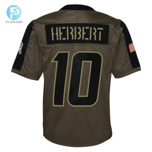 Youth Los Angeles Chargers Justin Herbert Nike Olive 2021 Salute To Service Game Jersey stylepulseusa 1 2