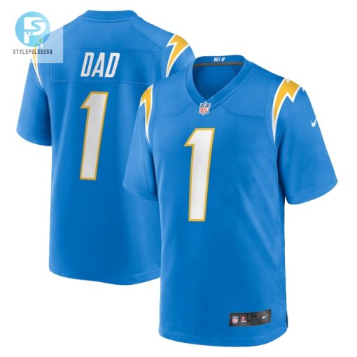 Mens Los Angeles Chargers Number 1 Dad Nike Powder Blue Game Jersey stylepulseusa 1