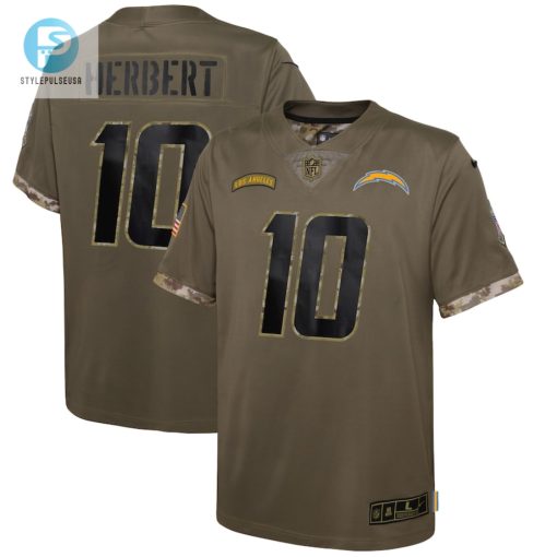 Youth Los Angeles Chargers Justin Herbert Nike Olive 2022 Salute To Service Player Limited Jersey stylepulseusa 1
