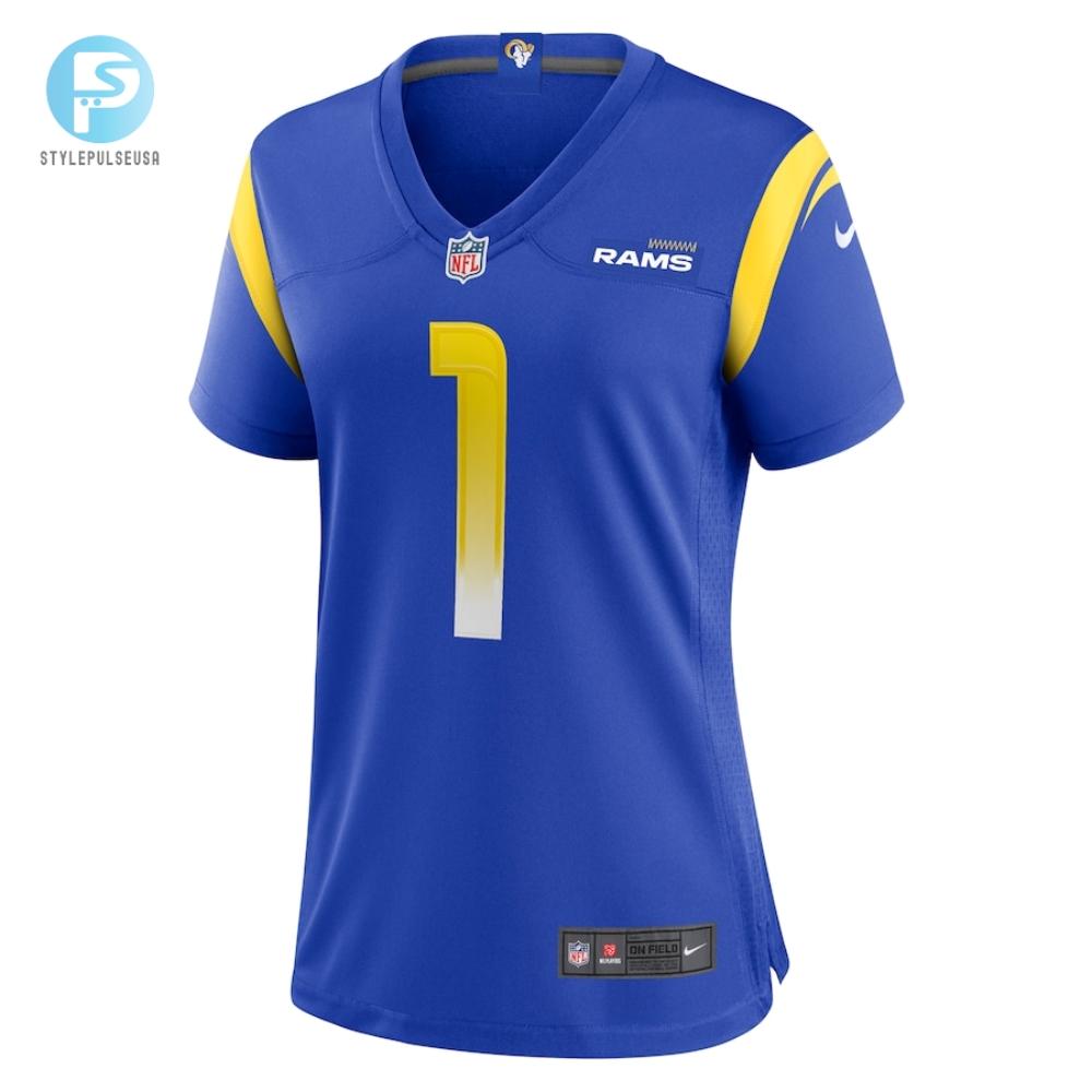 Womens Los Angeles Rams Number 1 Mom Nike Royal Game Jersey 