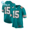 Mens Miami Dolphins Jaelan Phillips Nike Aqua Alternate Game Jersey stylepulseusa 1