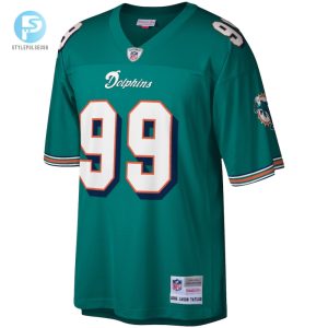 Mens Miami Dolphins Jason Taylor Mitchell Ness Aqua Legacy Replica Jersey stylepulseusa 1 1