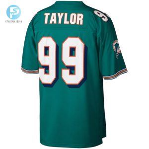 Mens Miami Dolphins Jason Taylor Mitchell Ness Aqua Legacy Replica Jersey stylepulseusa 1 2