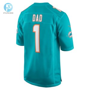 Mens Miami Dolphins Number 1 Dad Nike Aqua Game Jersey stylepulseusa 1 2