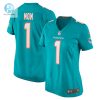 Womens Miami Dolphins Number 1 Mom Nike Aqua Game Jersey stylepulseusa 1