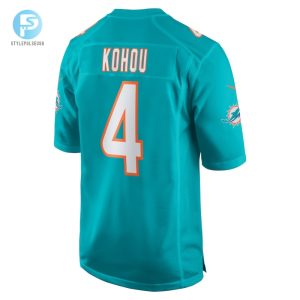 Mens Miami Dolphins Kader Kohou Nike Aqua Game Player Jersey stylepulseusa 1 2